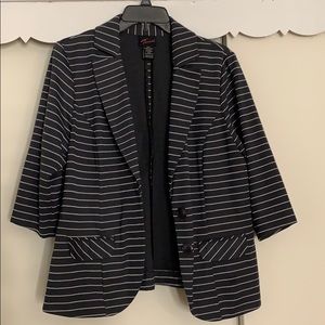 Torrid gray & silver striped ponte blazer